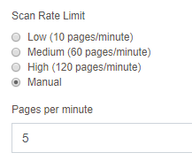 Scan Rate Limit Example Settings