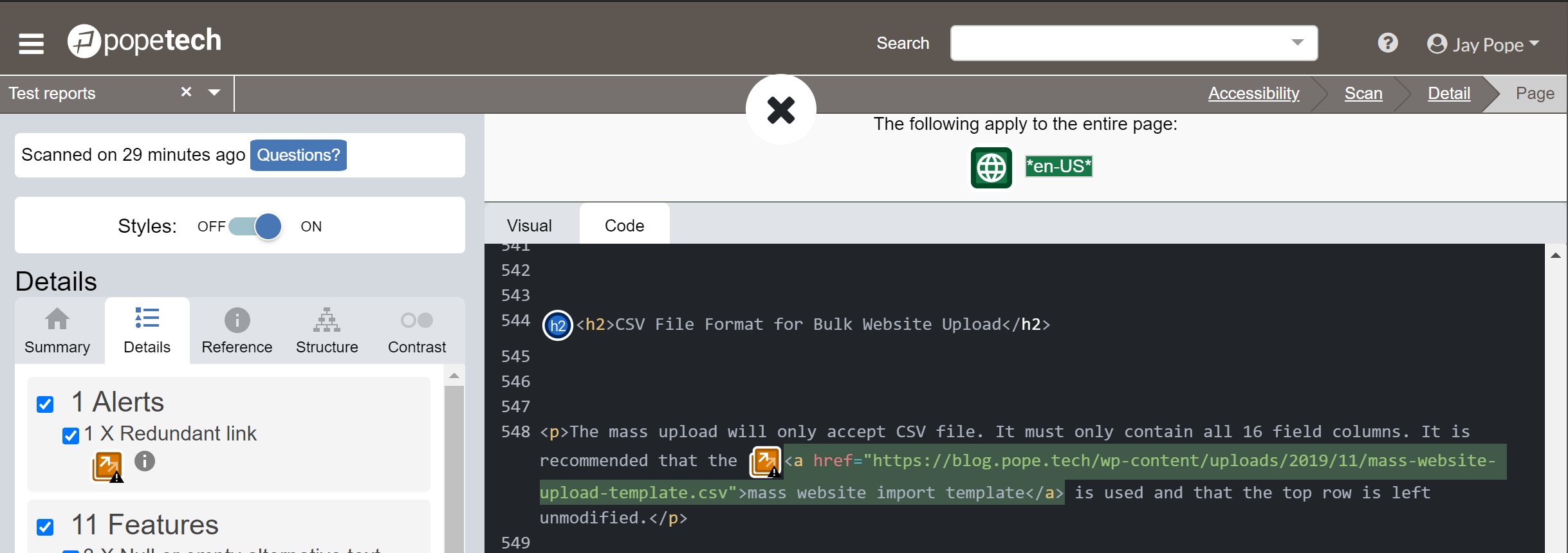 screenshot of code view