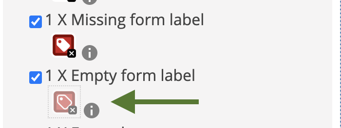 Grayed out empty form label error