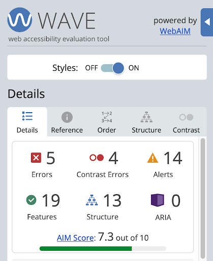 Details tab showing summary of results and AIM Score.